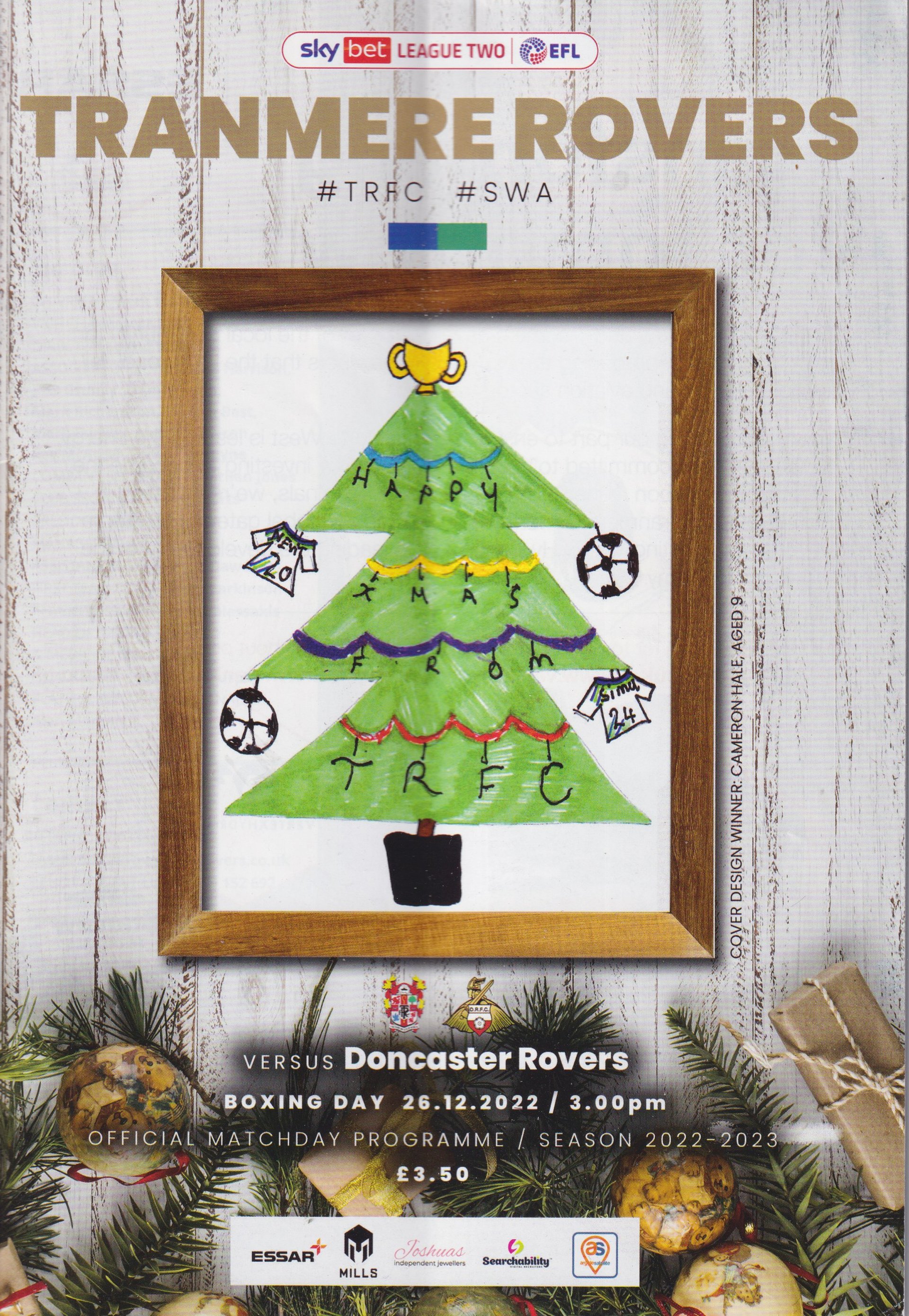 Tranmere Rovers v Doncaster Rovers match programme